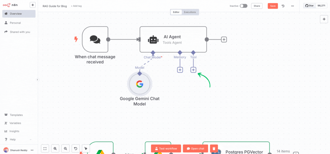 Configuring Postgres PGVector Store as Tool for Retrieval