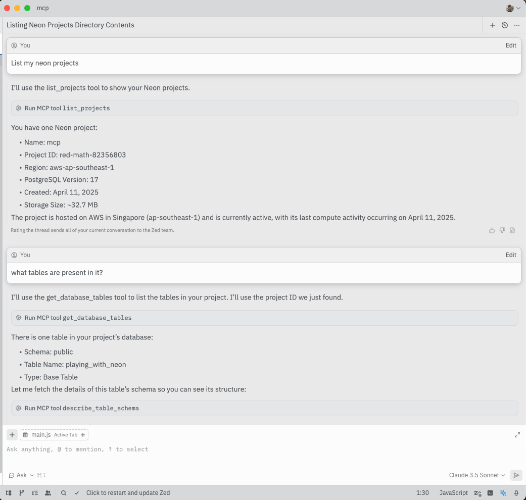 Zed listing projects